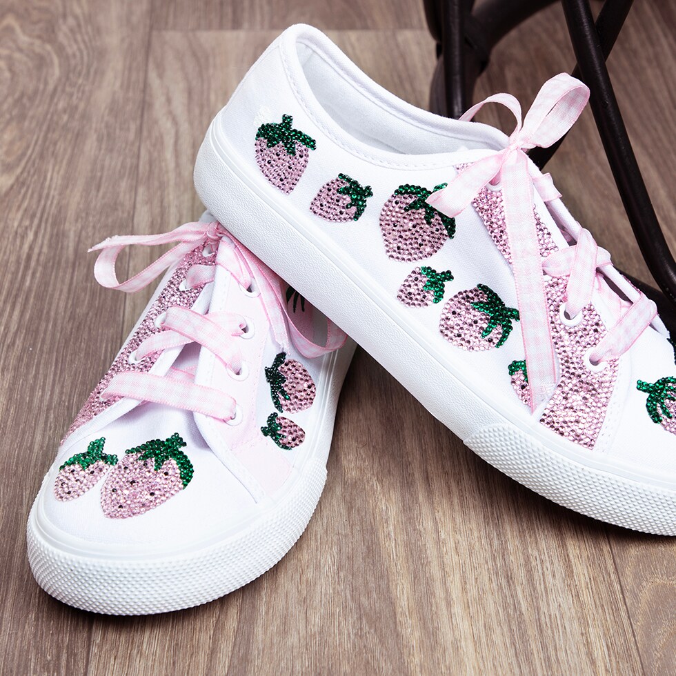 Sweet and Sparkling Crystalized Canvas Shoes